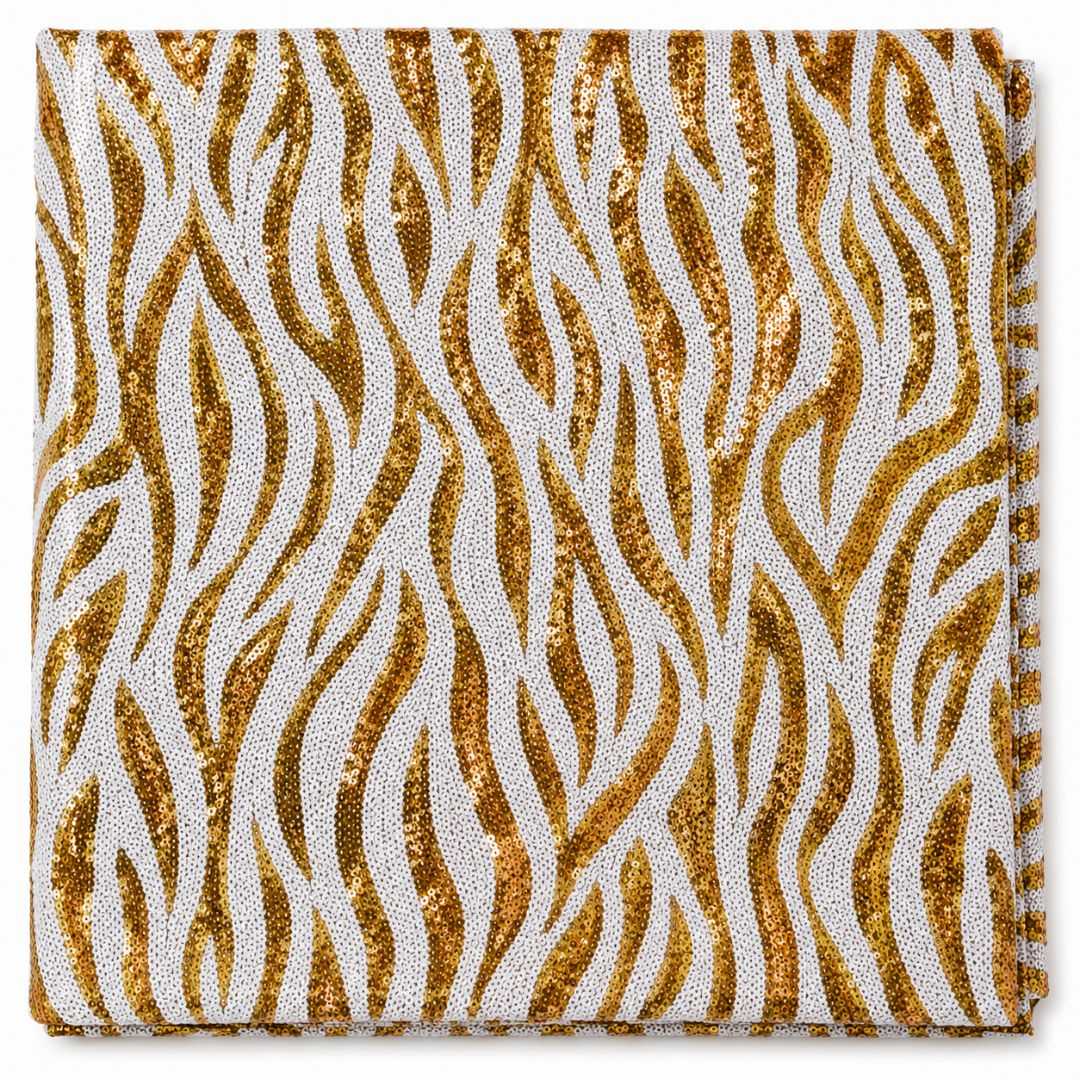 Gold Sequin Zebra Fabric Sequence